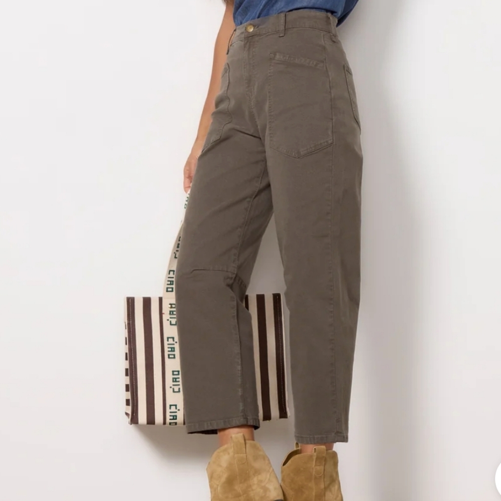 High-Waisted Gray Women's Pants